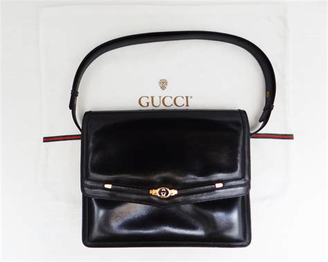 gucci replica purses black leather|vintage gucci leather purse.